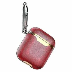 HSKMALL Housse De Protection Casque De Vélo Pour Airpods-etui Or Rouge