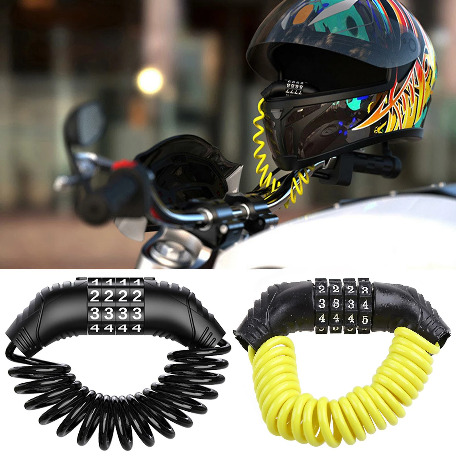 Unbranded Casque Chain Lock Mot De Passe à 4 Chiffres Pour Scooter Moto Vélo Câble De Verrouillage 4 Unbranded Casque Chain Lock Mot De Passe à 4 Chiffres Pour Scooter Moto Vélo Câble De Verrouillage – Image 2