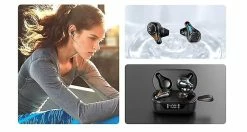 Wabjtam Écouteurs Sans Fil Bluetooth 5.0 Casque Hi-fi Stéréo Son Intégré Mic Touch Control Led Power Display Pour Entraînement Running Work (noir) -Collections GJ Cycling Soldes Magasin 444886822 max