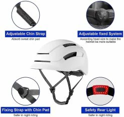 Unbranded Casque De Vélo Adulte Hommes Femmes Casque De Vélo De Cyclisme Avec Lumière Led Arrière -Collections GJ Cycling Soldes Magasin 507646290 max