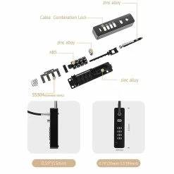 Unbranded 2pcs Type Pratique, Diamètre De Fil Plus épais, Tige De Poussée Modifiée, Serrure En Acier Blanc, Casque De Vélo, Porte Coulissante, Verrouillage Par Mot De Passe, Cadenas De Mot De Passe -Collections GJ Cycling Soldes Magasin 623150180 max