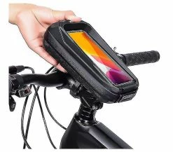 Unbranded Sac De Vélo Imperméable à L’eau écran Tactile MTB Bag Top Front Tube Frame Bag Quick Release Accessoires De Vélo Avec Prise Casque (noir)