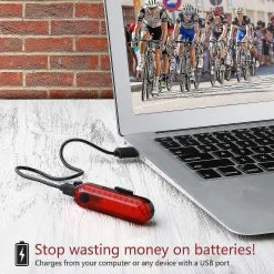 Unbranded Feux Arrière De Vélo En Deux Pièces, Feux Arrière De Vélo Rechargeables USB Super Lumineux, Accessoires LED Rouges à Haute Intensité, Adaptés à Tout Vélo Ou Casque -Collections GJ Cycling Soldes Magasin 642437205 max