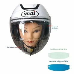 Unbranded Casque De Moto Universel Film Anti-buée Et Film Imperméable Durable Nano Revêtement Foil Casque Accessoires 5pcs