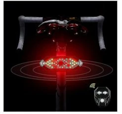 Unbranded Feux De Vélo Arrière, Indicateurs De Vélo Avec Clignotants Lampe Hornremote Control, 5 Modes D’éclairage Et USB Rechargeable Pour Vélo Feu Arrière étanche, Casque B