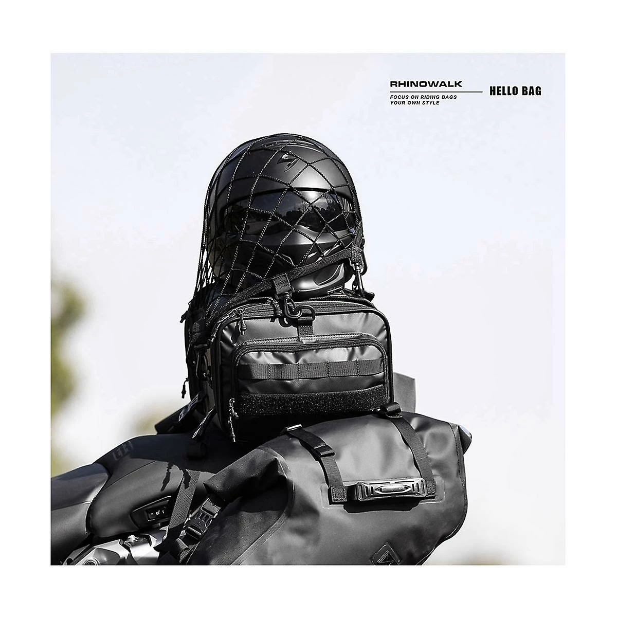 Unbranded Rhinowalk Support De Casque De Moto Net 8 Crochets En Métal Support De Filet De Bagage De Moto Mesh Storage Trun 5 Unbranded Rhinowalk Support De Casque De Moto Net 8 Crochets En Métal Support De Filet De Bagage De Moto Mesh Storage Trun – Image 3