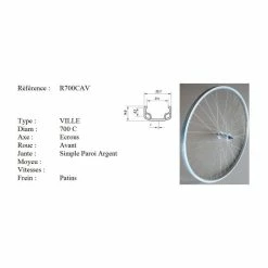 Roue Vélo - Roue Avant Vélo - Diamètre 700C(Etrto : 28X622) - Argenté - Avis / Test
